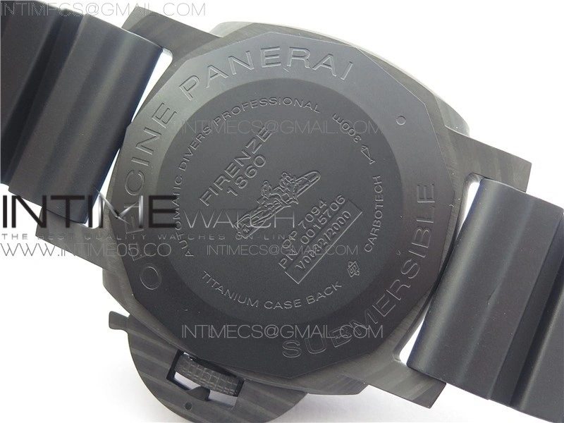 PAM1616 Carbotech 47mm VSF Best Edition Black Dial Blue Markers on Rubber Strap P.9010 Clone